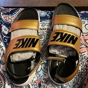 NWOT Gold Nike Sandals
